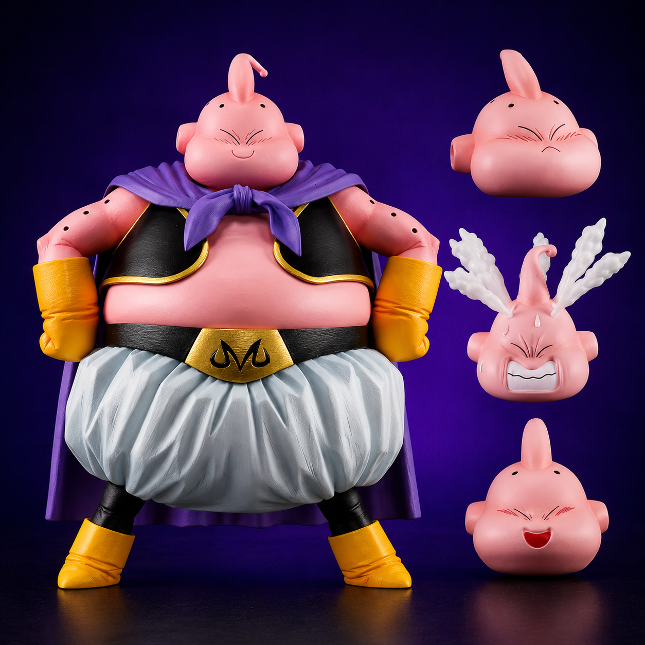 Dragon Ball Z Majin Buu 1:12 Scale Action Figure – Evil Buu with Four Head Options Collectible Figure