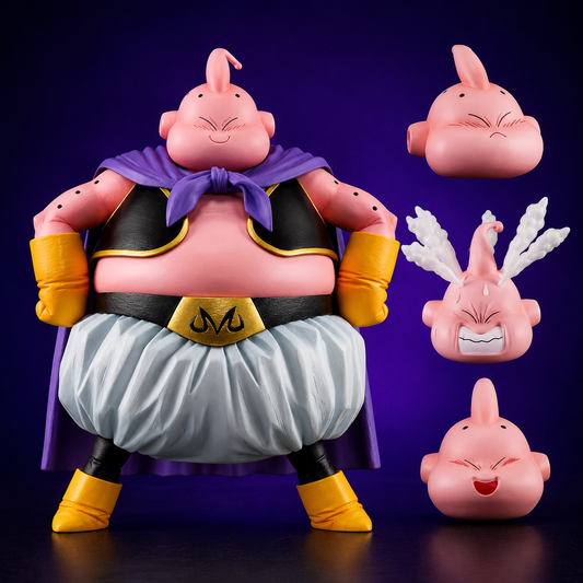 Dragon Ball Z Majin Buu 1:12 Scale Action Figure – Evil Buu with Four Head Options Collectible Figure